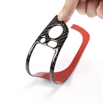 

Carbon Fiber Window panel trim Black Interior Decal Car Switch Button 4pcs