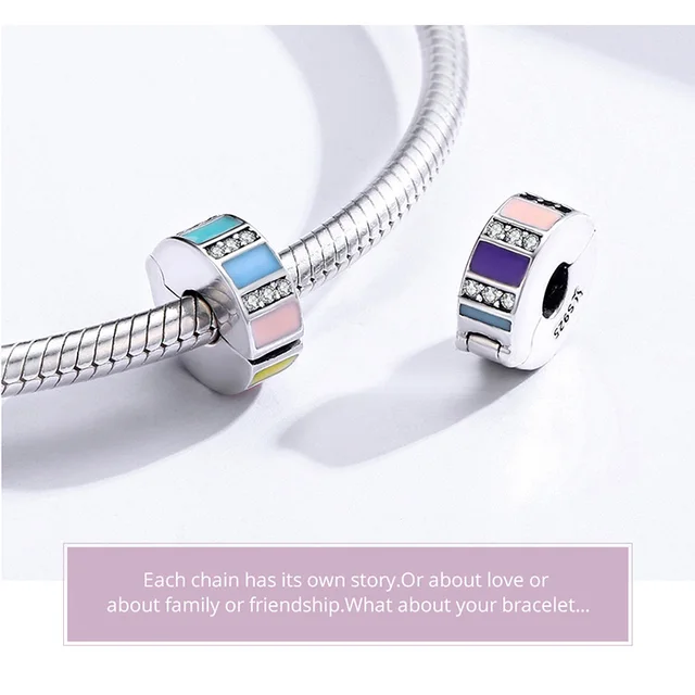 Sterling Silver Bracelets For Charms Pandora Shining Path Pink CZ