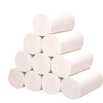 

10rolls 4-Layer Soft Roll Toilet Paper Pulp Home Hotel Rolling Paper Strong Water Absorption Top Quality