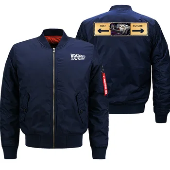

Back To The Future Movie Print Autumn Winter Hot Sale Jackets Men Streetwear Fashion Bomber Fashion Motorcycle Jacket Coat Thick