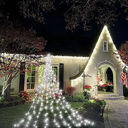 LED Christmas lights Five-pointed star waterfall lights Christmas tree lights Fairy lights Christmas decorations