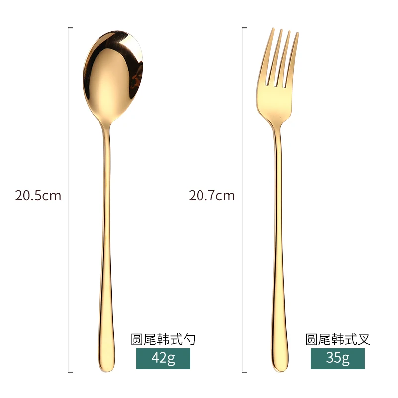 

Creative 304 Korean Style Stainless Steel Long Handle Tableware Coffee Spoon