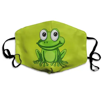 

Cartoon Frog Washable Reusable Mask, Cotton Anti Dust Half Face Mouth Mask For Kids Teens Men Women With Adjustable Ear Loops