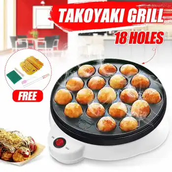 

Professional 18 Hole Takoyaki Grill Pan Electric DIY Home Octopus Meat Ball Maker Plate Set Baking Machine Household