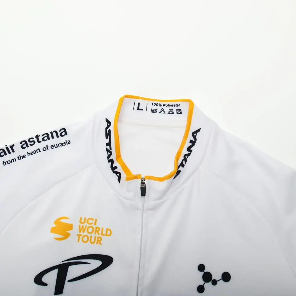 Команда Астана человек Велоспорт Джерси наборы зимняя эластичная одежда быстросохнущая 12D гелевая подкладка с длинным рукавом Спортивные колготки комплекты одежды