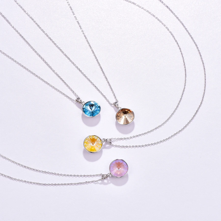 Ожерелье с кристаллами Swarovski, новая мода, круглый камень Bella RIVOLI, ожерелье с кулоном для женщин, элегантные вечерние ювелирные изделия на свадьбу