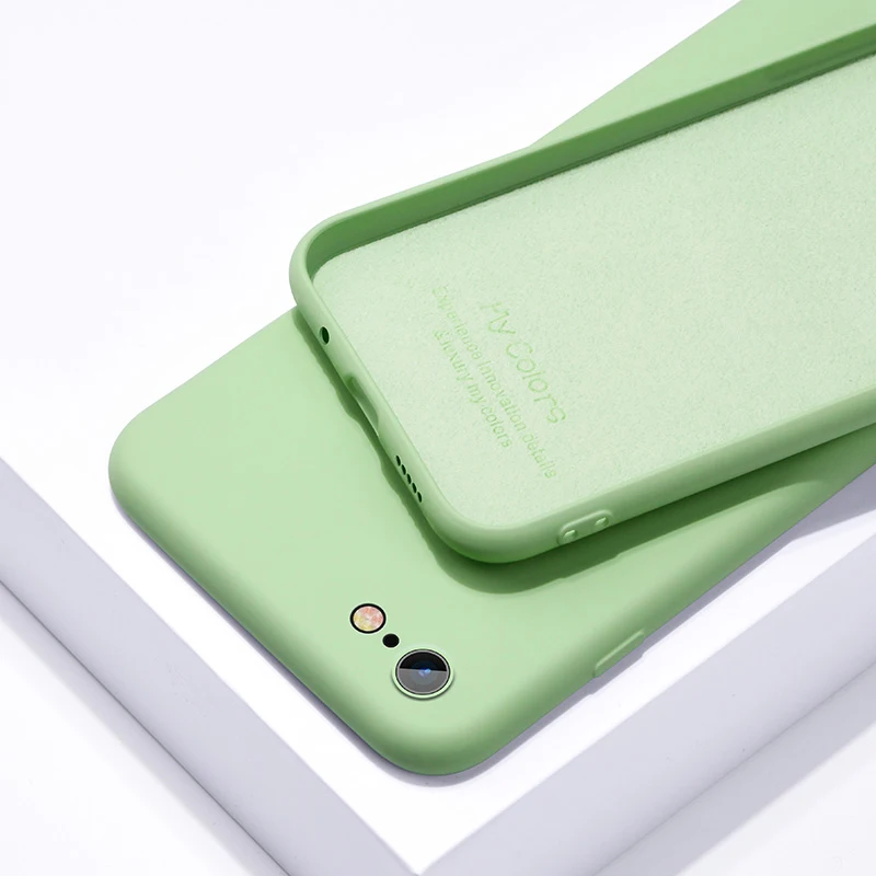 Роскошный тонкий мягкий чехол для iPhone 11 11Pro 11Max XS Max XR X 8 7 6 6s Plus, жидкий силиконовый чехол для iPhone XR 8 7 6 Max - Цвет: P-2-Green