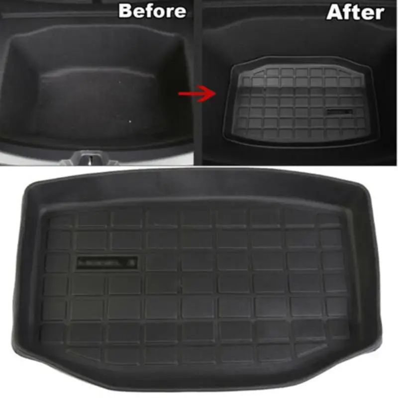 

Trunk Mats Customized for Tesla Model 3 Cargo Liner Rear Cargo Tray Trunk Floor Mat Black Rubber Waterproof Non Slip Protection