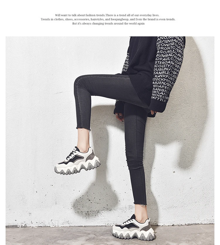 Women's Sneakers With Platform Womens Shoes Tennis Female shoes Thick Woman Summer Trainers Heels Fashion Riband Lace-Up PU Med