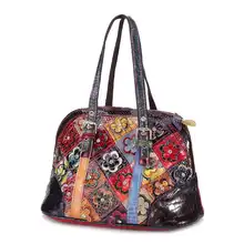 Aequeen Лоскутные сумки из натуральной кожи женские цветочные сумки через плечо женские роскошные сумки на плечо Bolso случайный цвет