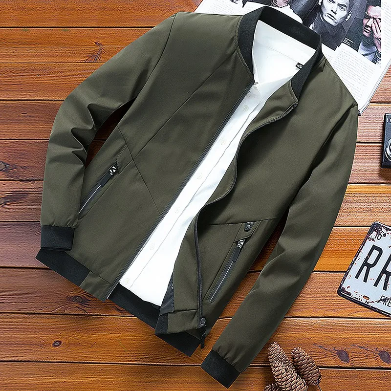 Men Spring Autumn Casual Jacket Coat English Stand Neck Men Simple Business Windproof Comfort All Match Jacket Men Size 8XL shirt jacket Jackets