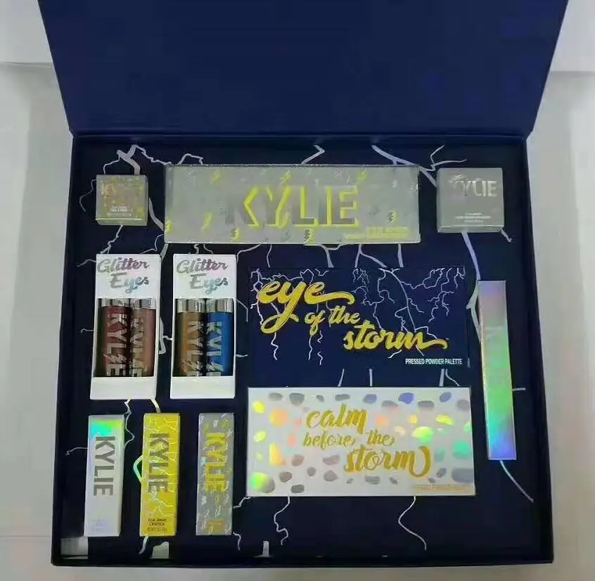 New KYLIES Cosmetics set Matte Liquid Blue Lip Gloss Lightning 12pcs Waterproof Kylies Lip Gloss Kit Long Lasting Matte - Цвет: makeup set