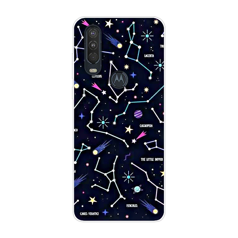Для Motorola One Action чехол 6,3 ''мультяшная мягкая ТПУ Силиконовая задняя крышка для MOTO One Action OneAction чехол для телефона funda One Vision