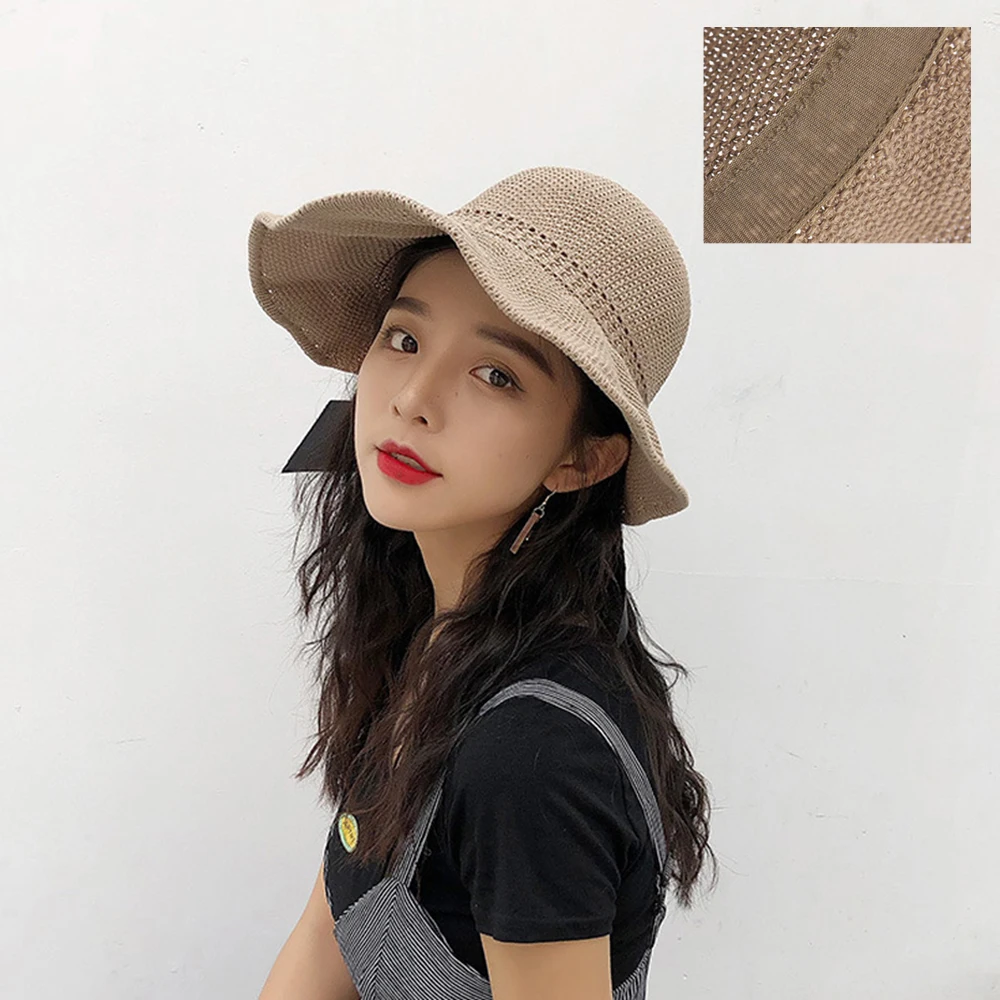 

Hot Summer Hoilday Floppy Straw Hat Women Ladies Wide Brim Beach Foldable Bow Flower Straw Sun Hat Sun Cap One Size Wide
