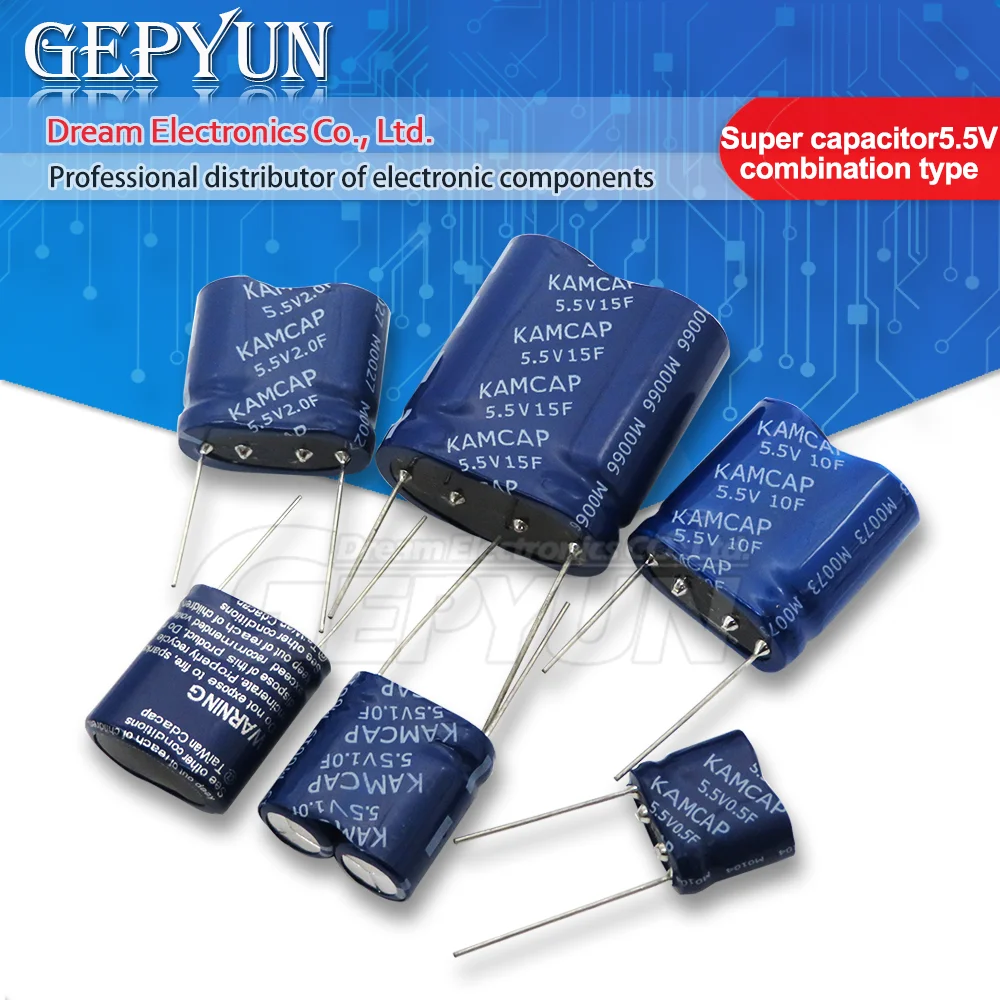 Super capacitor farad capacitor combination type 5.5V 0.5F 1.0F 2.0F 2.5F 3.5F 4.0F 5.0F 7.5F 10F 15F 1PCS super capacitor