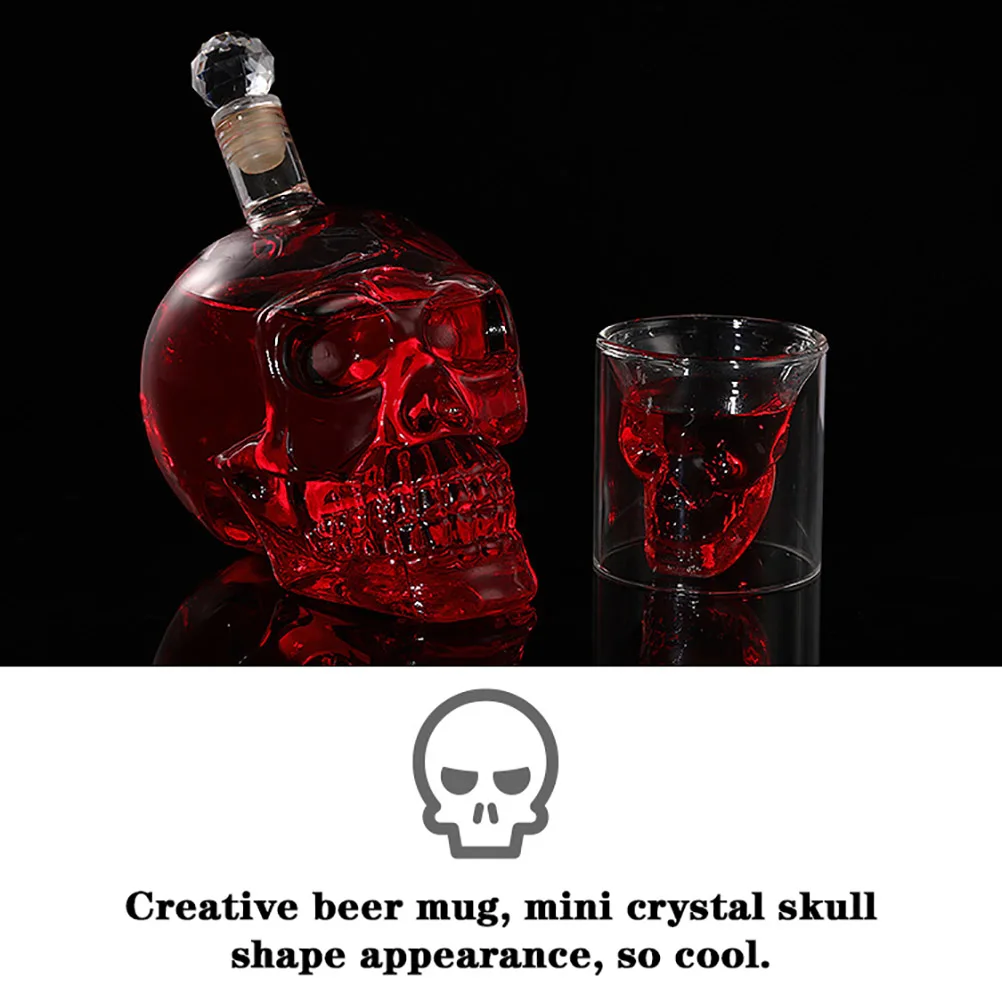 Crystal Skull Head Glass Vodka Bottles Skull Bottle Gothic Wine Whiskey Decanter