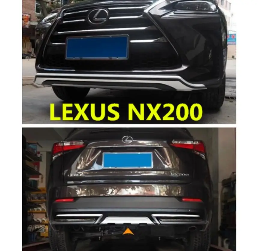 Для автомобильного бампера для LEXUS NX200t NX300h NX200. Высокое качество ABS защитная пластина передняя+ задняя автомобильные аксессуары