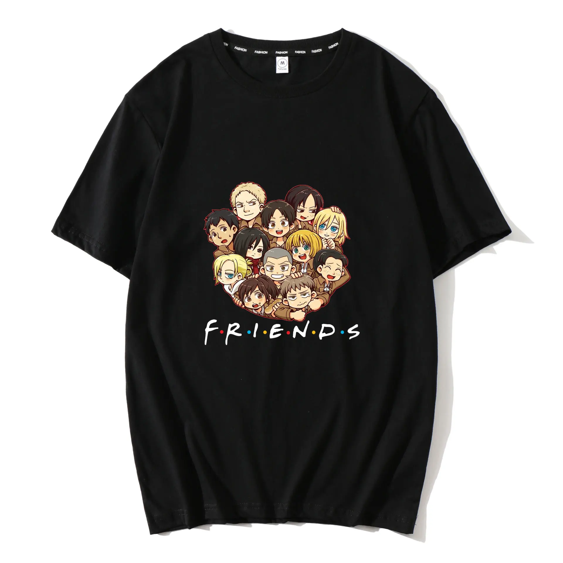 

Attack on Titan T Shirt Anime Friends Print Summer Tops Mens Short Sleeve Tshirt 100% Cotton Cartoon Streetwear T-shirt Clothes