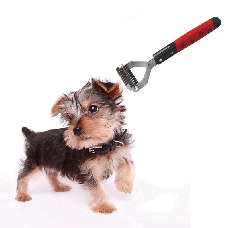 

Hair Removal Comb for Dogs Cat Detangler Fur Trimming Dematting Deshedding Brush Grooming Tool For matted Long Hair Curly Pet