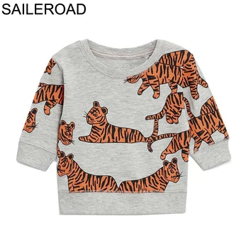 SAILEROAD chłopcy odzież zwierząt tygrys dzieci bluzy jesień 2020 nowych chłopców bluzy bluzy dla dzieci odzież dla dzieci tanie i dobre opinie Moda COTTON Pasuje prawda na wymiar weź swój normalny rozmiar Cartoon REGULAR Pełna SAILEROADSWEATSHIRT108 Thin for Autumn Spring Kids Sweatshirts