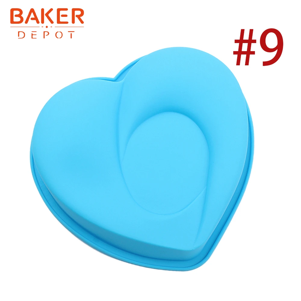BAKER DEPOT, силиконовая форма для торта, сердце, форма для выпечки тортов, большие торты, хлебная выпечка, инструмент для кекса, форма для пиццы, сделай сам, на день рождения - Цвет: CDY-257