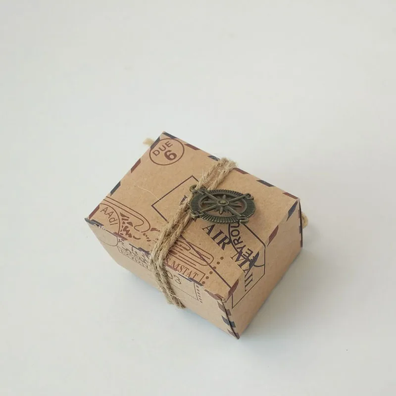 10Pcs/Lot Vintage Kraft Mail Candy Boxes Wedding Box Laser Cut Favor Christmas Children Birthday Gifts | Дом и сад