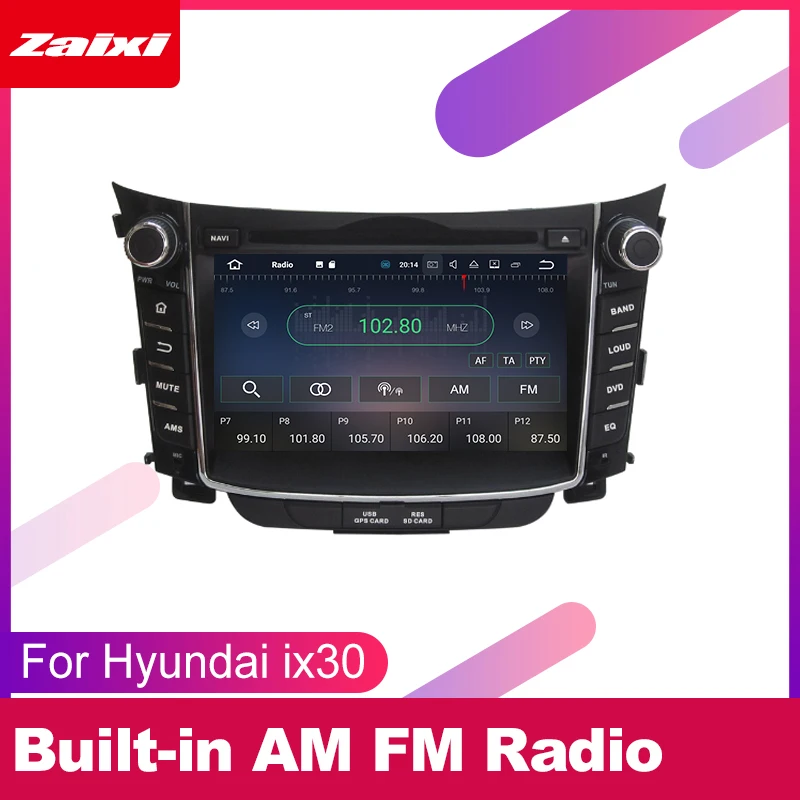 Best ZaiXi 2 DIN Auto DVD Player GPS Navi Navigation For Hyundai i30 Elantra GT 2012~2017 Car Android Multimedia System Screen Radio 1