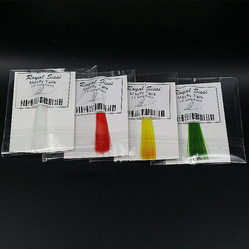 1 пучок завязывания синтетических хвостовых волокон 2," длинные хвосты mayfly 7 дополнительных цветов водостойкие обработанные микрофибры материалы для завязывания