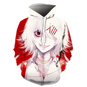 

Newst Anime 3D Print Sweatshirts Men/women Tracksuits Tops Hooded Anime Tokyo Ghoul Kaneki Ken Hoodies Spring and autumn