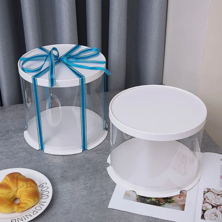 Новая круглая коробка для выпечки прозрачный цилиндр прозрачный цветок подарочные коробки бутик подарок дисплей пылезащитный выставочный ящик для хранения - Цвет: 4 Pieces