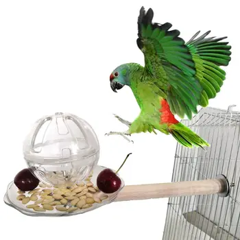

Bird Wood Perch Foraging Ball Staircase Stand Feeding Grinding Claw Toys for Parrot Parakeet Cockatiel Entertainment