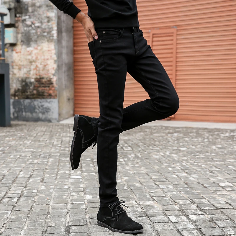 CHOLYL мужские обтягивающие джинсы Новые Классические мужские модные дизайнерские эластичные прямые черные джинсы брюки облегающие Стрейчевые джинсы