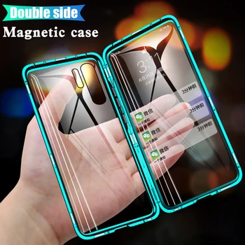 

360 Ful Magnetic Metal Double Side Glass Phone Case For Huawei Honor 20 Pro 10 10Lite Flip Cover for huawei p30 pro lite Nova 5t