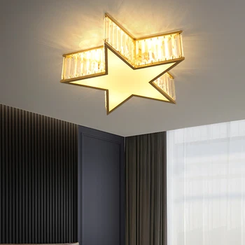 

Modern Star Led Crystal Ceiling Lights Gold Bedroom Ceiling Lamp Living Room Luminaire Dining Ceiling Lighting Kitchen Fixture