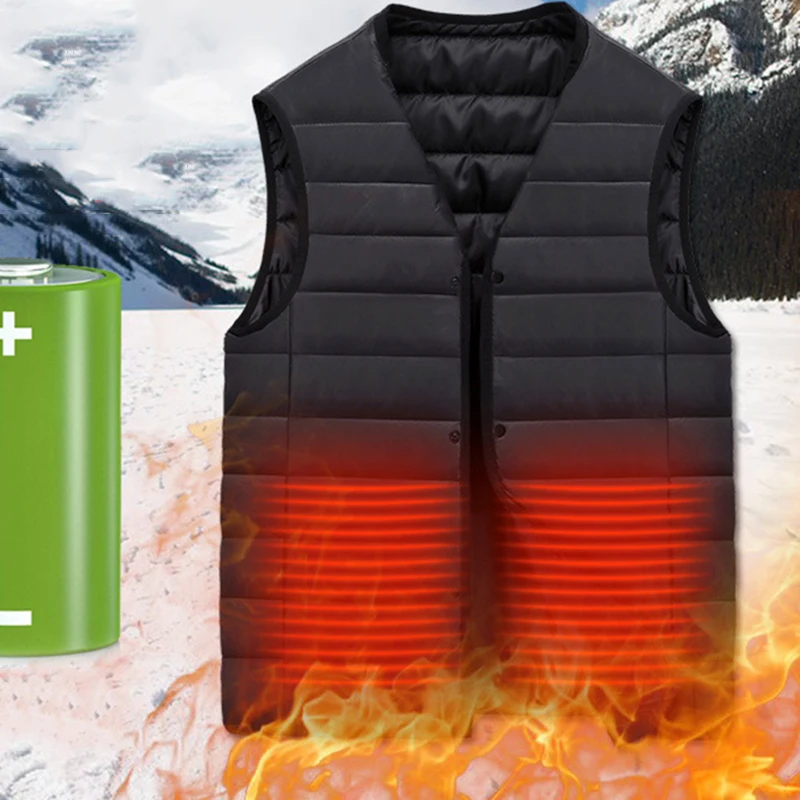 USB зимний Электрический Теплый жилет с подогревом перезаряжаемая нагревательная куртка пальто подходит для активного отдыха на велосипеде, рыбалки, катания на лыжах