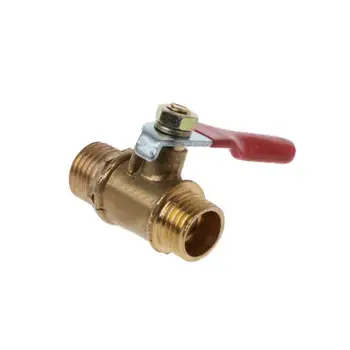 

Red handle Valve Hose Barb Inline Brass Water Oil Air Ball Valve Pipe Shutoff Line Gas Fittings