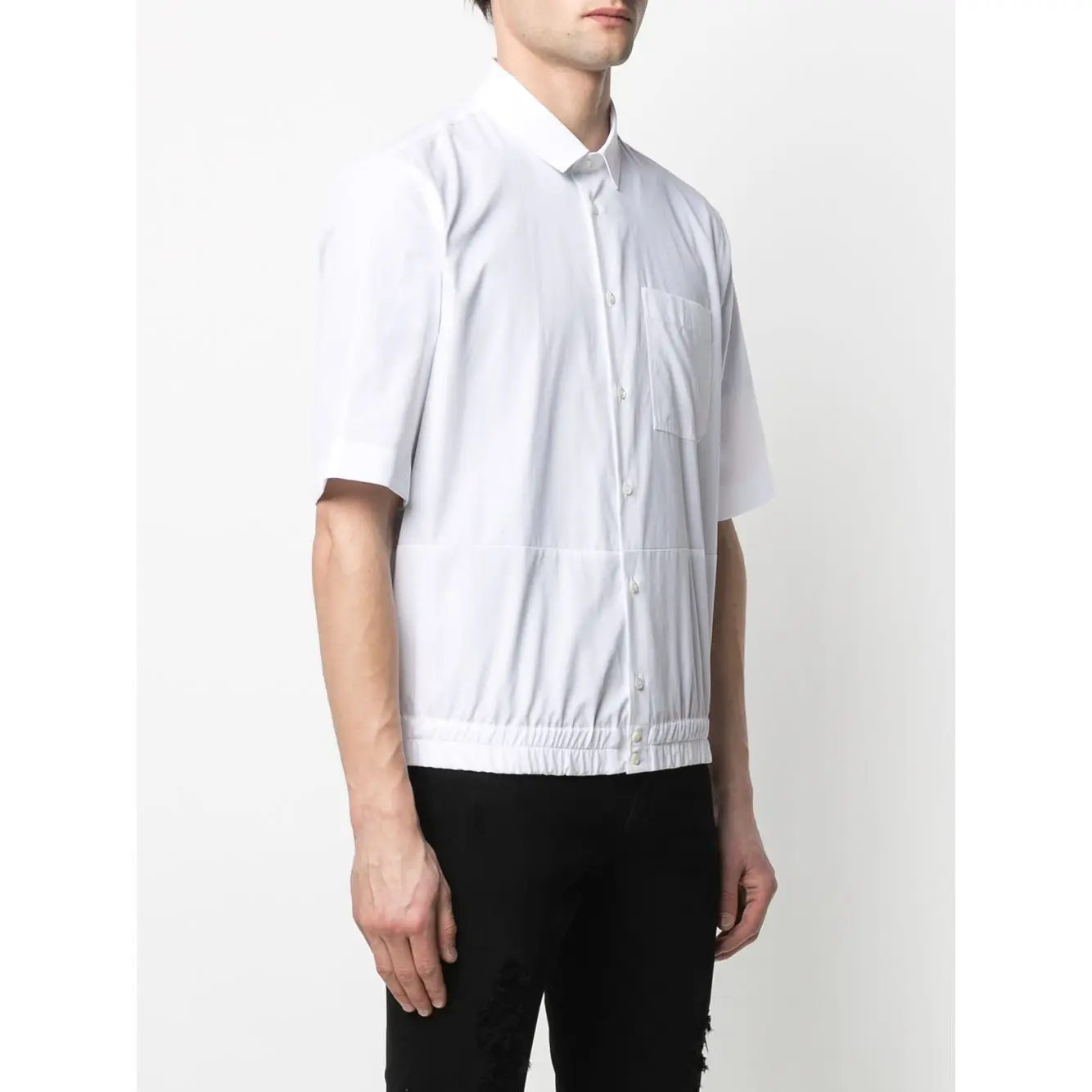 

S-6XL 2021 New Men Women's clothing Show Original Elastic hem casual Shirt Plus size Stage costumes