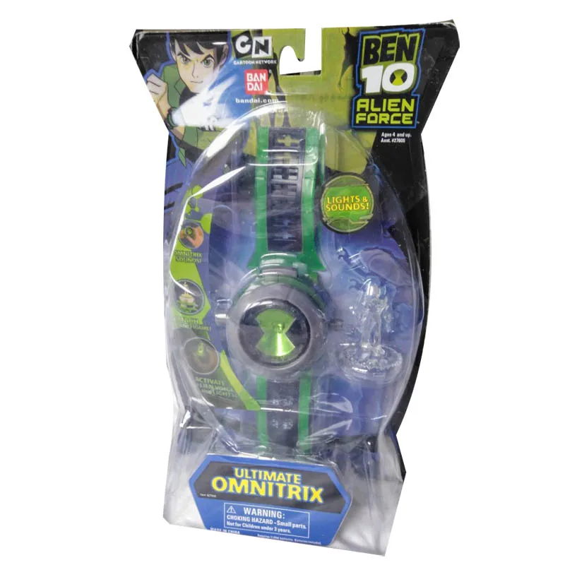 B in Retail Box Ben 10 Ultimate Omnitrix часы стиль Япония проектор часы бан дай подлинные Ben10 часы игрушки кукла подарок - Цвет: B in Retail Box