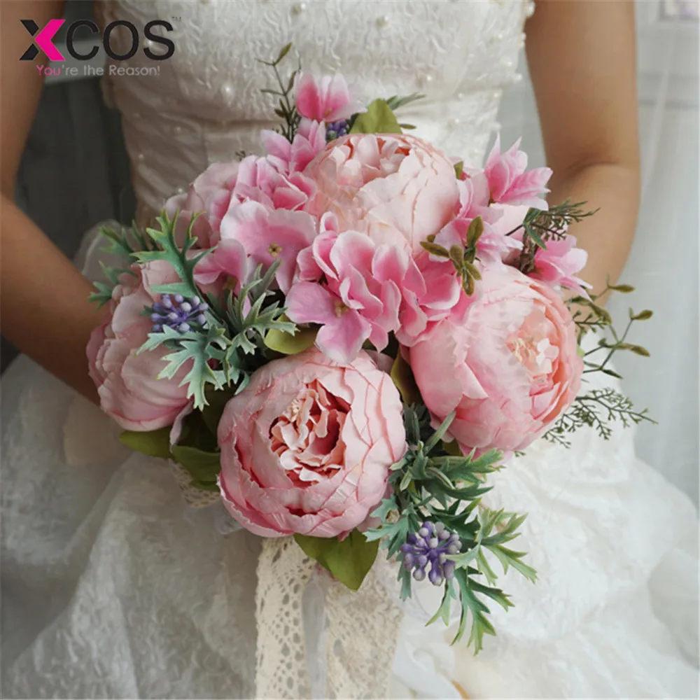 Xcos Roamtic Свадебные цветы Свадебные букеты Искусственные Шелковые цветы для свадебного декора богемный букет невесты de Mariage