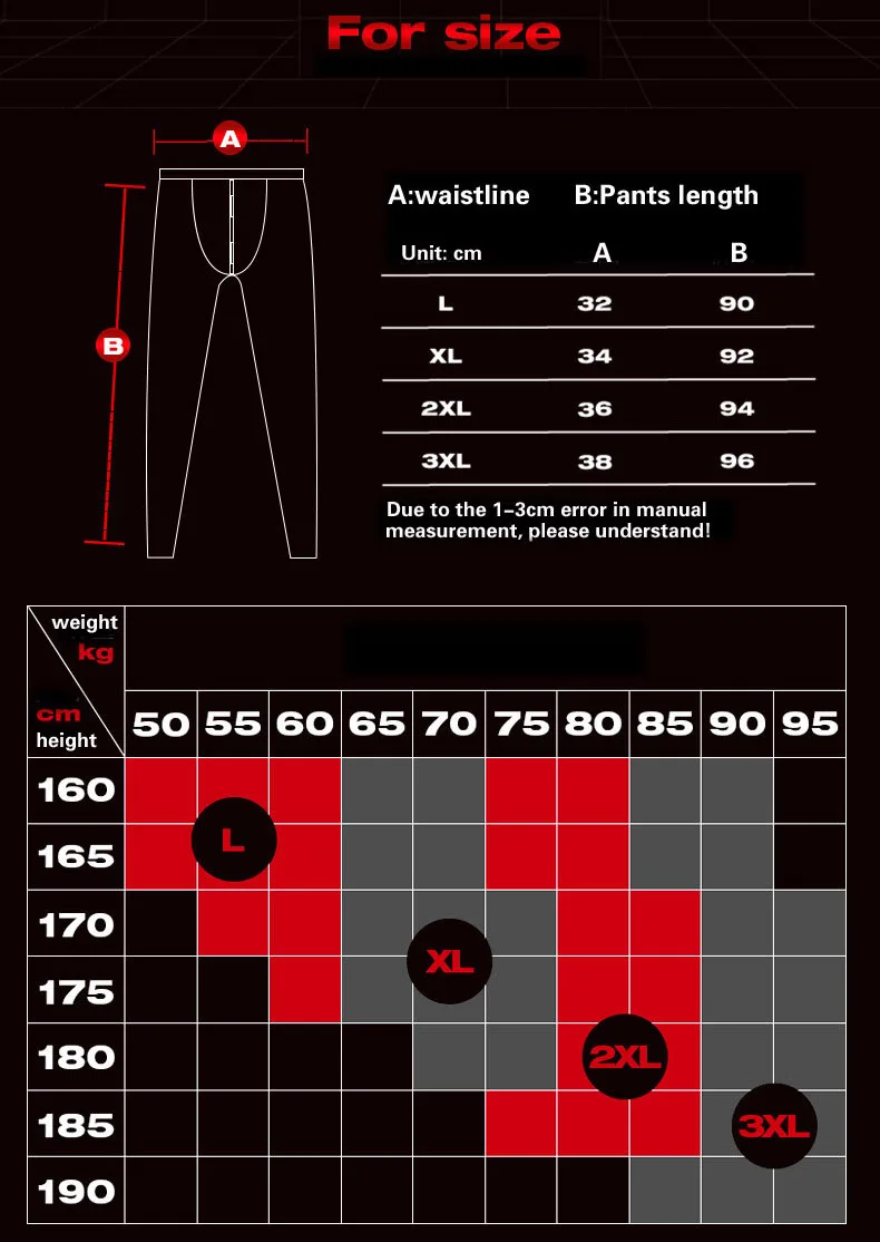 Legging Thermique Long Homme - Sous-vêtement Chaud 90% Polyester/10% élasthanne, Pour Ski, Course, Randonnée Hiver