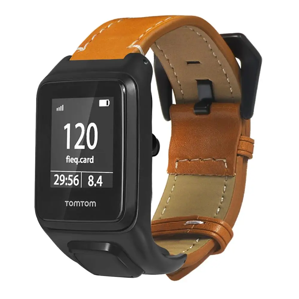 Сменный ремешок из натуральной кожи для Tomtom Runner 3 наручный ремешок для Tomtom Adventurer умный браслет спортивные аксессуары