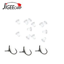 JIGEECARP 50 шт., размеры s, m, l, прозрачный мягкий крючок для ловли карпа, хвостовик, Упоры для Combi Rig, Беговая установка, карпинг, терминал, снасти