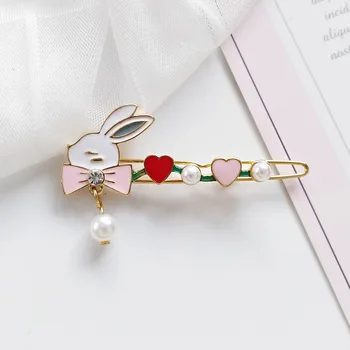 

2020 Fashion Rabbit Pearl Hair Clip Women Hairpin Girls Hairpins Barrette Headwear Creative Hair Accessories New Arrival