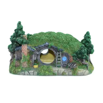 

Resin house View Aquarium Rockery Hiding Cave Tree Fish Tank Ornament Decoration