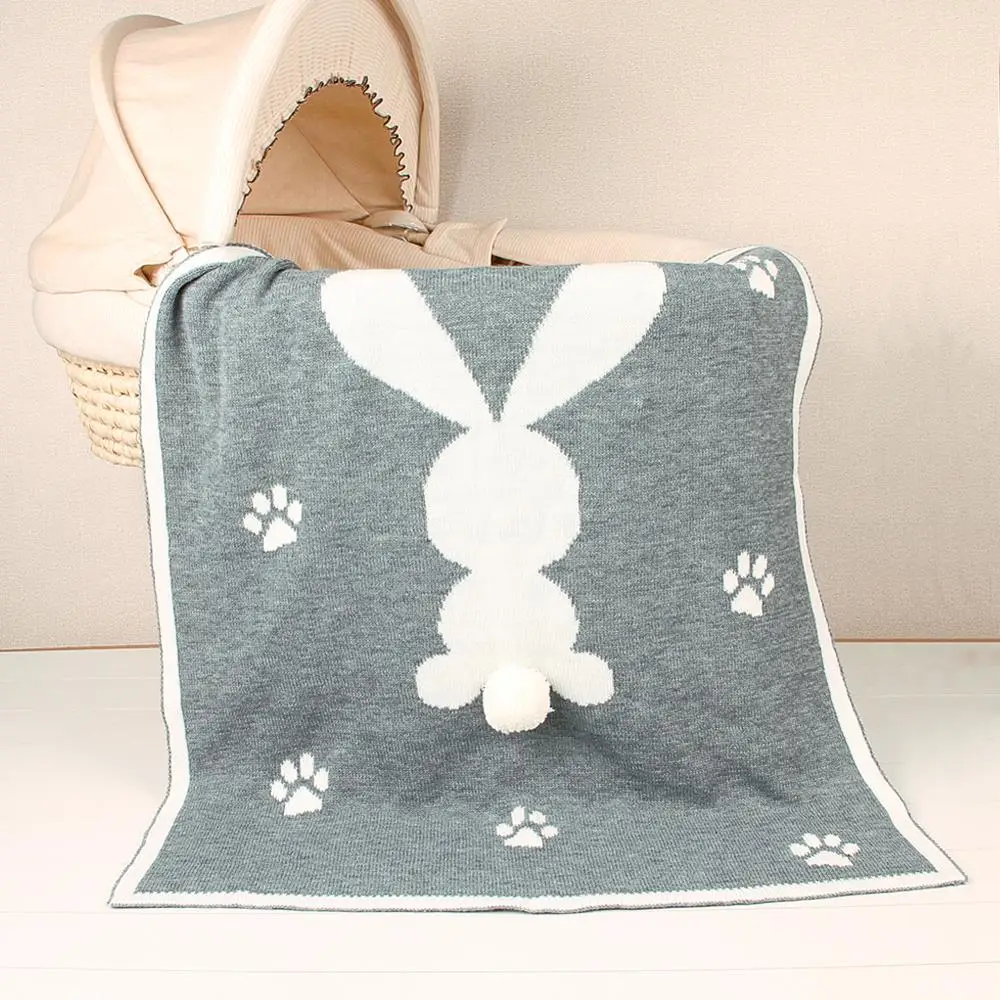 Baby Blankets Newborns Cartoon Knitted Monthly Blanket Breathable Infantil Kids Boys Girls Swaddle Wrap Covers for Stroller Bed