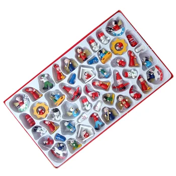 

48PCS/Set Christmas Decorations Festival Hanging Cartoon Pendants Ornaments Puppet Decor for Window Xmas Tree