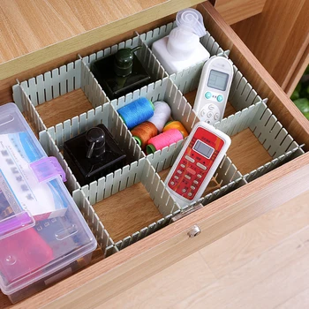 

8Pcs Plastic DIY Grid Drawer Adjustable Separator Divider Household Necessities Storage Organizer Space-saving Tools