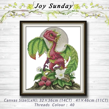 

Raspberry dragon Patterns 14CT 11CT Counted Cross Stitch Sets embroidery set Needlework kit chinese cross stitch Home decor