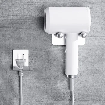 

Universal Wall-mounted Aluminium Hair Dryer Rack Bathroom Rustproof Waterproof Free Punch Bracket Storage Holder Hook For Dyson