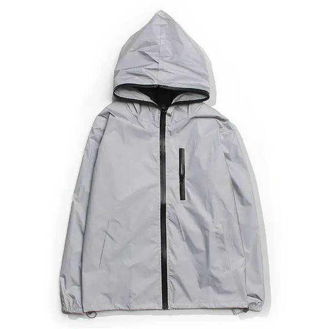 White Reflective Hooded Jacket 11